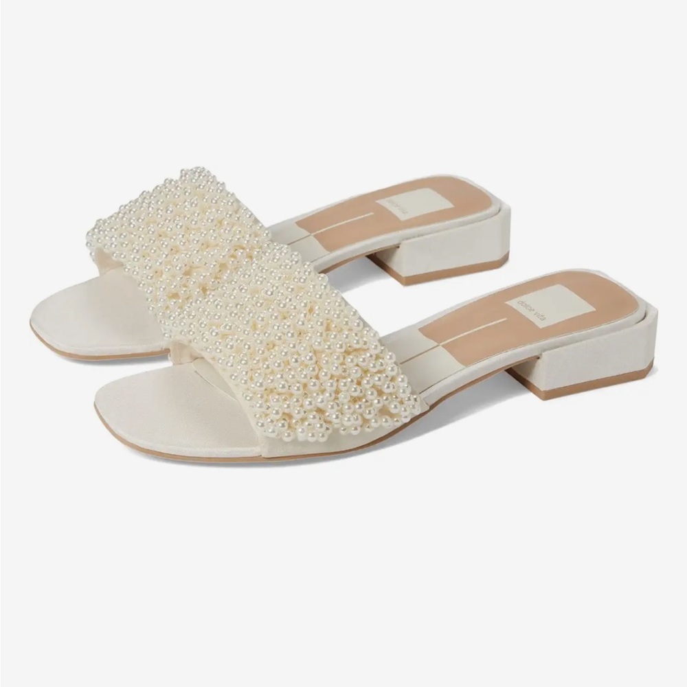 Dolce Vita Halie Pearl Sandals Vanilla Pearls Size 8.5